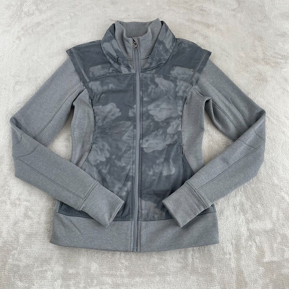Lululemon Snug Sprinter Jacket‎ Women 4 Slate Lightweight Polartec Hooded $168